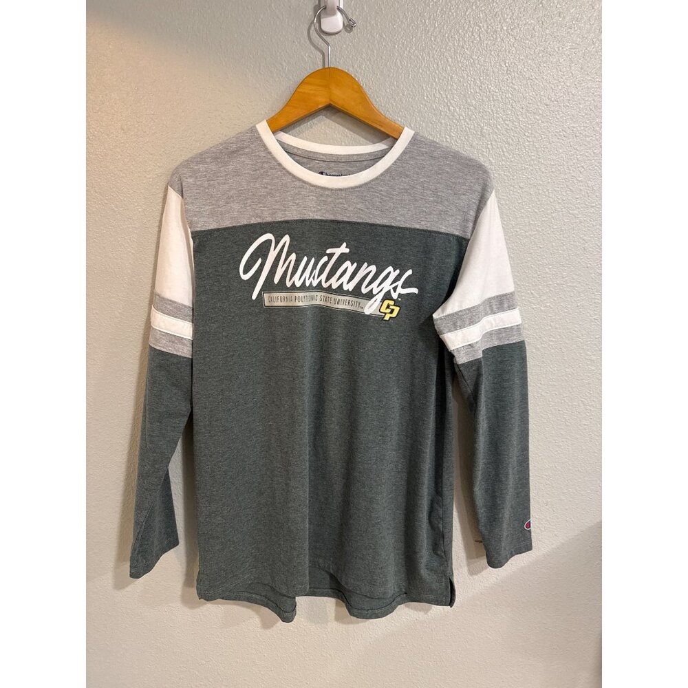 Champion Long Sleeve Mustangs Cal Poly‎ Graphic College Tee Shirt L